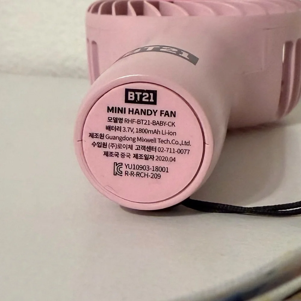 Official BT21 Cooky Mini Handy Hand-Held Rechargeable Fan with Wrist Strap - Picture 12 of 14